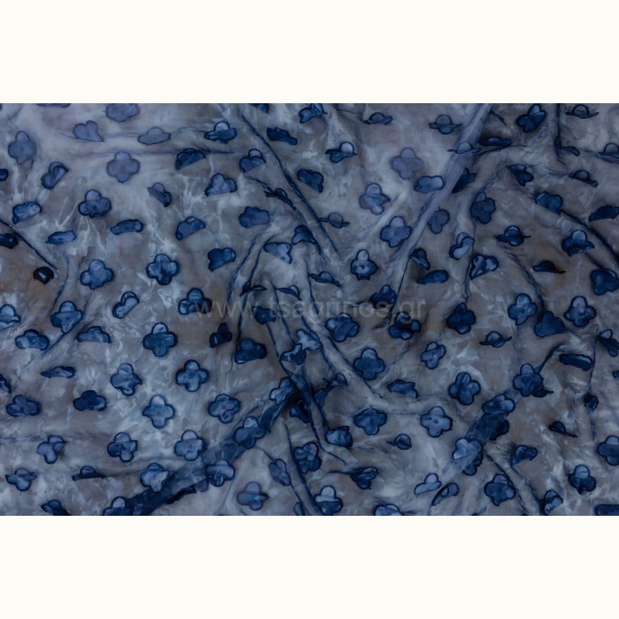ΥΦΑΣΜΑ ΜΟΥΣΕΛΙΝΑ ΕΜΠΡΙΜΕ 3D ΣΧΕΔΙΟ TIE DYE (BLUE JEAN)