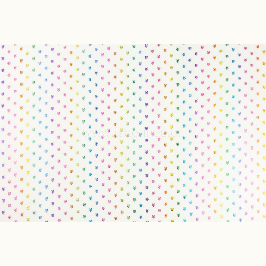 ΥΦΑΣΜΑ ΜΟΥΣΕΛΙΝΑ ΑΝΑΓΛΥΦΟ ΣΧΕΔΙΟ ΠΟΥΑ (RAINBOW DOTS LUREX)