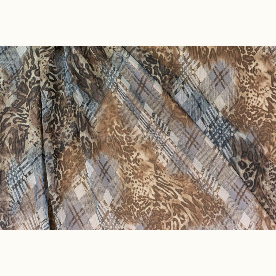 ΥΦΑΣΜΑ ΜΟΥΣΕΛΙΝΑ ΕΜΠΡΙΜΕ ΜΠΛΕ ΡΑΦ ΚΑΡΟ ΜΕ ΚΑΦΕ ΛΕΟΠΑΡ - Ρετάλι 3.50μ.