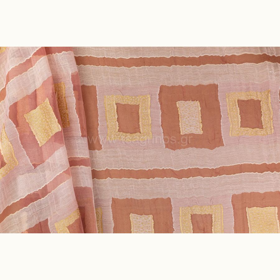 ΥΦΑΣΜΑ ΟΡΓΑΝΤΖΑ CRYSTAL (HIGH MULTI) ΜΕ ΚΕΝΤΗΜΑ ΡΟΖ - Ρετάλι 4.20μ.