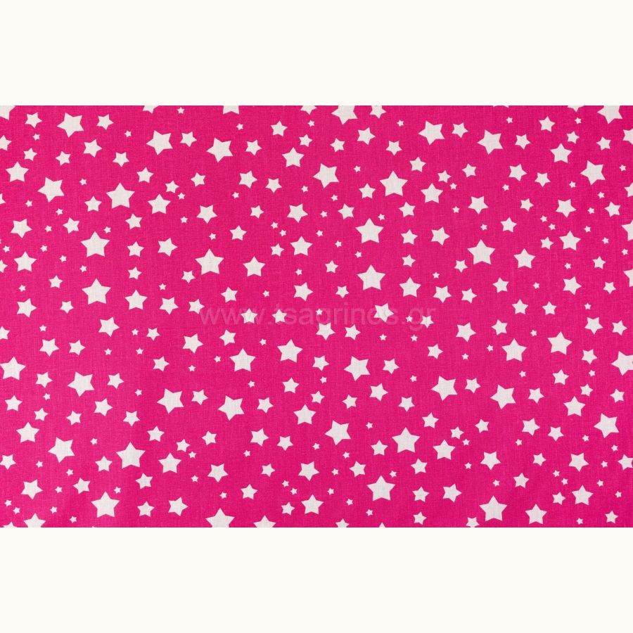 ΥΦΑΣΜΑ ΠΟΠΛΙΝΑ 100% ΒΑΜΒΑΚΙ ΣΧΕΔΙΟ ΑΣΤΕΡΙΑ (ΦΟΥΞΙΑ - ΑΣΠΡΟ) Ρετάλι 3 μέτρα