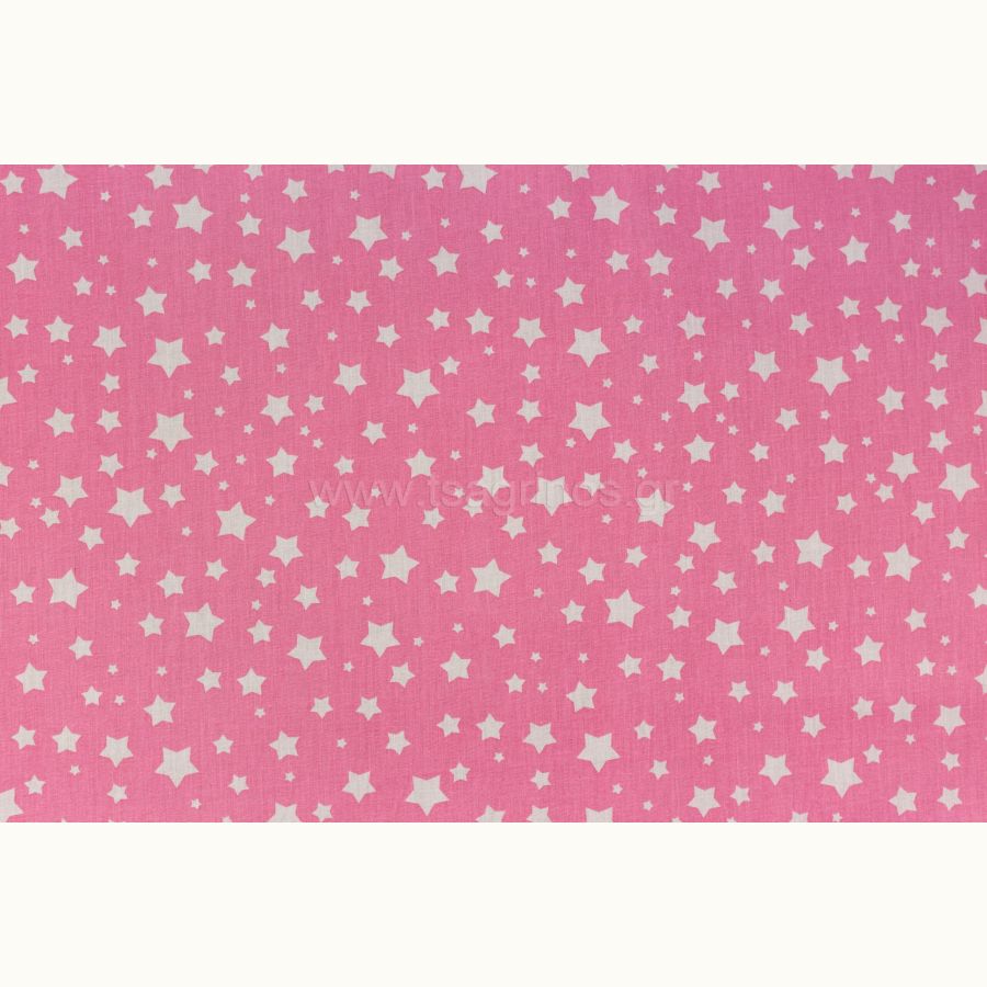 ΥΦΑΣΜΑ ΠΟΠΛΙΝΑ 100% ΒΑΜΒΑΚΙ ΣΧΕΔΙΟ ΑΣΤΕΡΙΑ (ΡΟΖ - ΑΣΠΡΟ)