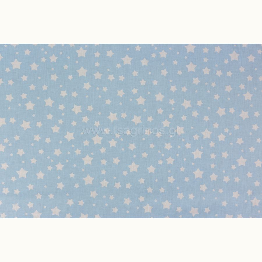 ΥΦΑΣΜΑ ΠΟΠΛΙΝΑ 100% ΒΑΜΒΑΚΙ ΣΧΕΔΙΟ ΑΣΤΕΡΙΑ (ΜΠΛΕ ΣΙΕΛ - ΑΣΠΡΟ)