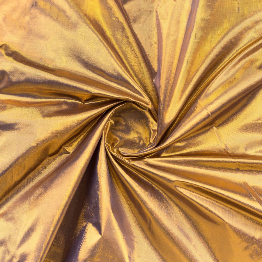 ΥΦΑΣΜΑ 100% ΜΕΤΑΞΩΤΟ ΤΑΦΤΑΣ ΣΤΗΤΟΣ ΜΕ ΟΨΗ ΣΟΥΑ ΣΟΒΑΖ, ΛΑΜΕ ΙΡΙΖΕ ΔΙΧΡΩΜΗ ΥΦΑΝΣΗ ΜΠΡΟΝΖΕ / ΜΩΒ