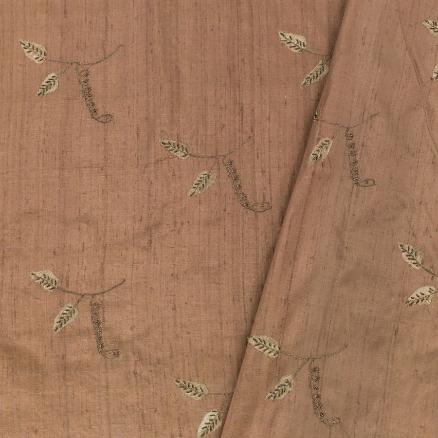 ΥΦΑΣΜΑ SHANTUNG (ΣΟΥΑ ΣΟΒΑΖ) ΜΕΤΑΞΩΤΟ ΜΕ ΚΕΝΤΗΜΑ & ΧΑΝΤΡΕΣ - ΚΑΦΕ ΤΟΥ ΠΟΥΡΟΥ