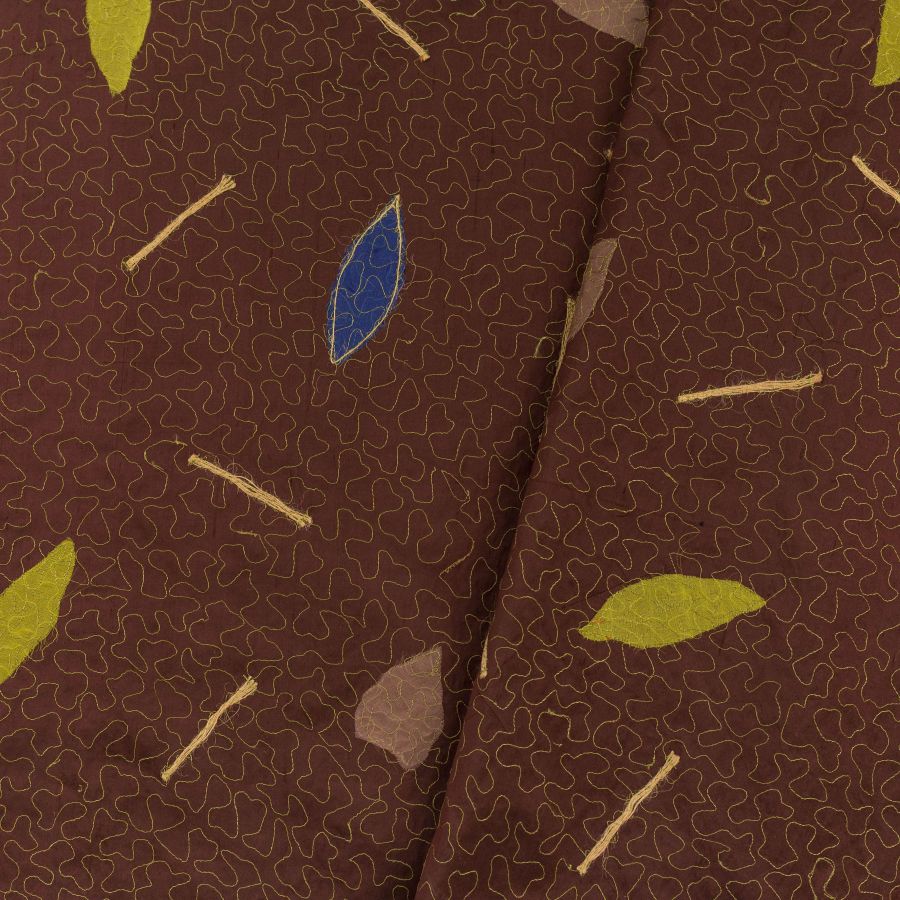 ΥΦΑΣΜΑ SHANTUNG (ΣΟΥΑ ΣΟΒΑΖ) ΜΕΤΑΞΩΤΟ ΜΕ ΚΕΝΤΗΜΑ ΚΑΦΕ