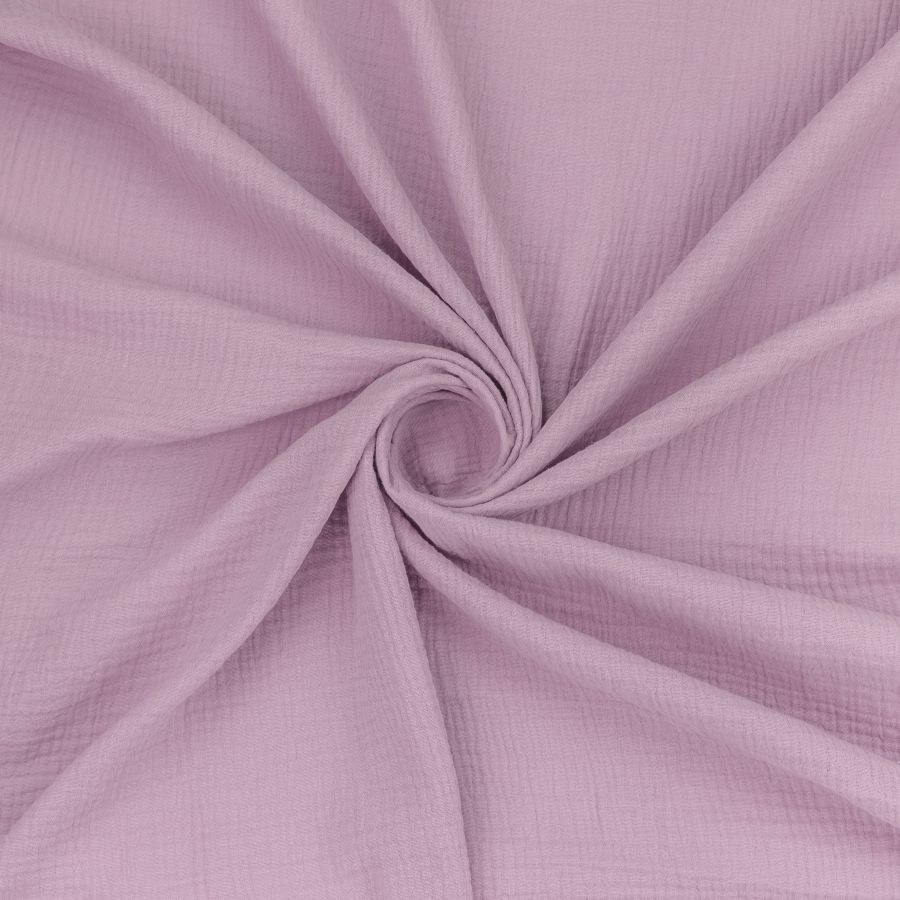 ΥΦΑΣΜΑ ΒΑΜΒΑΚΕΡΗ ΜΟΥΣΕΛΙΝΑ DOUBLE GAUZE – ΓΑΖΑ ΜΕ ΓΚΟΦΡΕ ΥΦΑΝΣΗ - ΜΩΒ ΛΙΛΑ