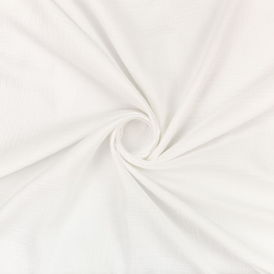 ΥΦΑΣΜΑ ΒΑΜΒΑΚΕΡΗ ΜΟΥΣΕΛΙΝΑ DOUBLE GAUZE – ΓΑΖΑ ΜΕ ΓΚΟΦΡΕ ΥΦΑΝΣΗ - ΑΣΠΡΟ