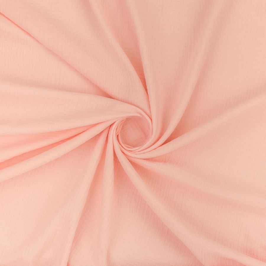 ΥΦΑΣΜΑ ΒΑΜΒΑΚΕΡΗ ΜΟΥΣΕΛΙΝΑ DOUBLE GAUZE – ΓΑΖΑ ΜΕ ΓΚΟΦΡΕ ΥΦΑΝΣΗ - ΡΟΖ ΣΟΜΟΝ