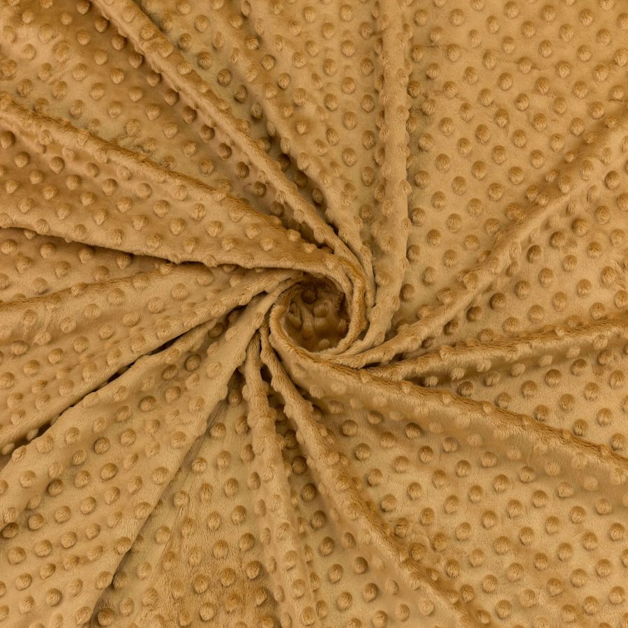 ΥΦΑΣΜΑ ΒΕΛΟΥΤΕ ΑΝΑΓΛΥΦΟ ΜΙΝΚΥ ''MINKY DOTS'' - ΜΠΕΖ ΚΑΡΑΜΕΛΑ - Ρετάλι 2.20μ.