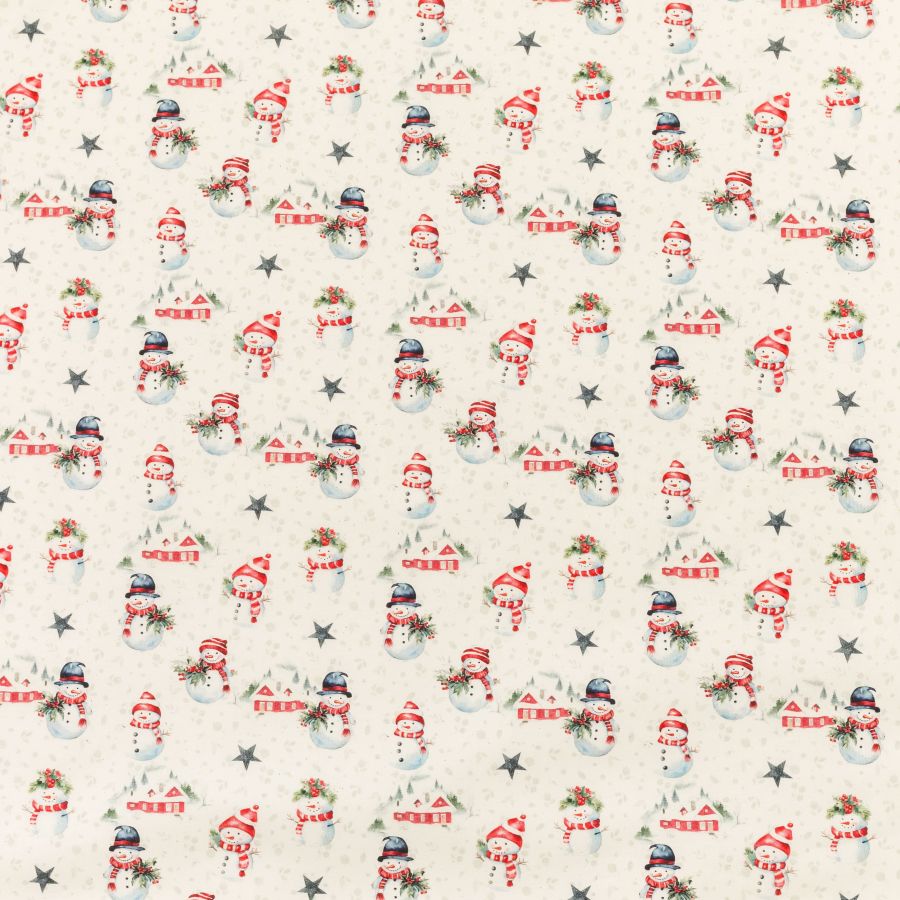 ΥΦΑΣΜΑ ΠΟΠΛΙΝΑ 100% ΒΑΜΒΑΚI - DIGITAL, ΧΡΙΣΤΟΥΓΕΝΝΙΑΤΙΚΟ ΧΙΟΝΑΝΡΘΩΠΟΙ & ΣΠΙΤΑΚΙΑ