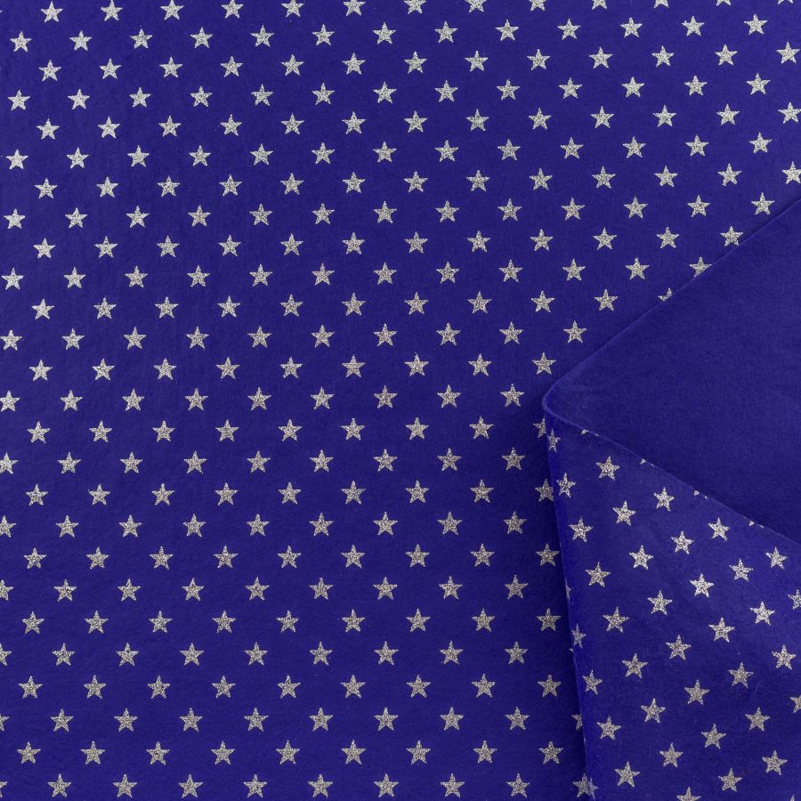 ΥΦΑΣΜΑ ΤΥΠΟΥ ΤΣΟΧΑ (ΦΕΤΡΙΝΑ) ΚΑΤΑΣΚΕΥΩΝ, ΜΕ ΑΝΑΓΛΥΦΑ ΓΚΛΙΤΤΕΡ ΑΣΤΕΡΑΚΙΑ - ΜΠΛΕ/ ΑΣΗΜΙ