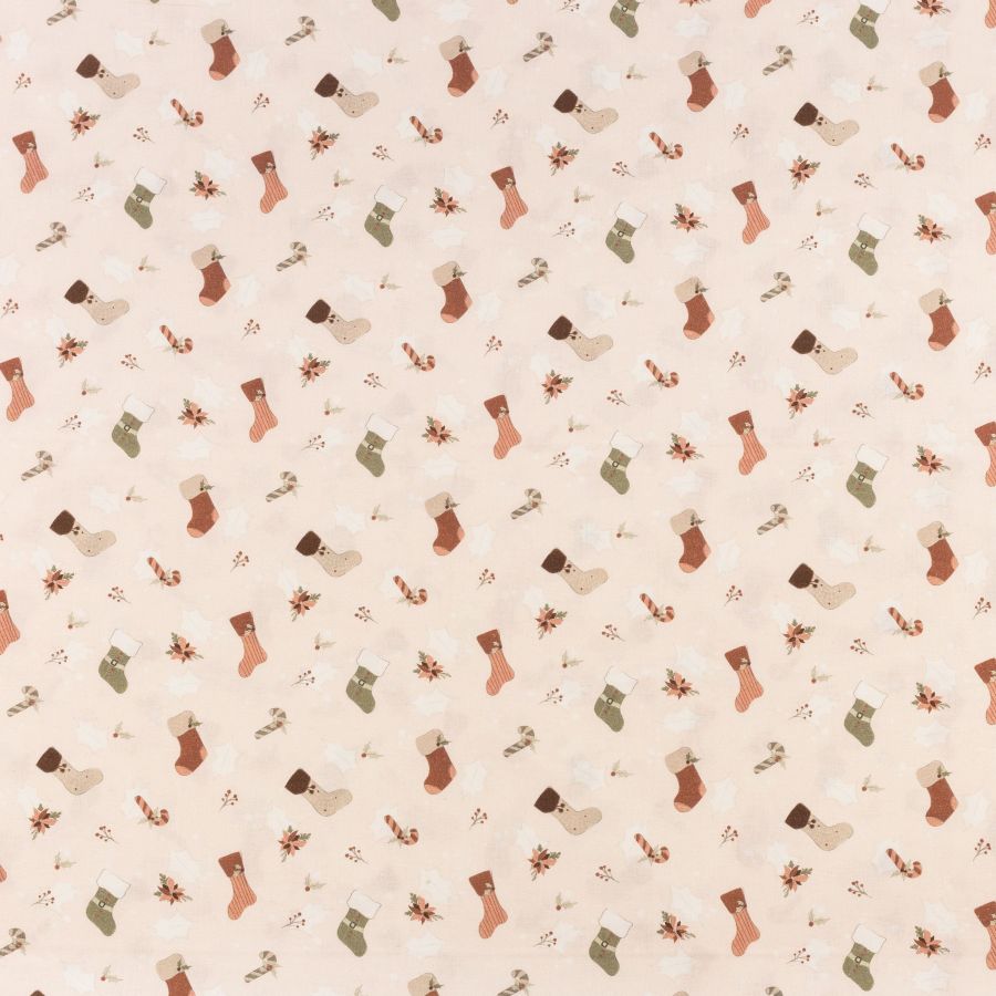 ΥΦΑΣΜΑ ΠΟΠΛΙΝΑ 100% ΒΑΜΒΑΚI - ΧΡΙΣΤΟΥΓΕΝΝΙΑΤΙΚΕΣ ΚΑΛΤΣΕΣ & ΑΣΤΕΡΙΑ ΡΟΖ ΣΟΜΟΝ