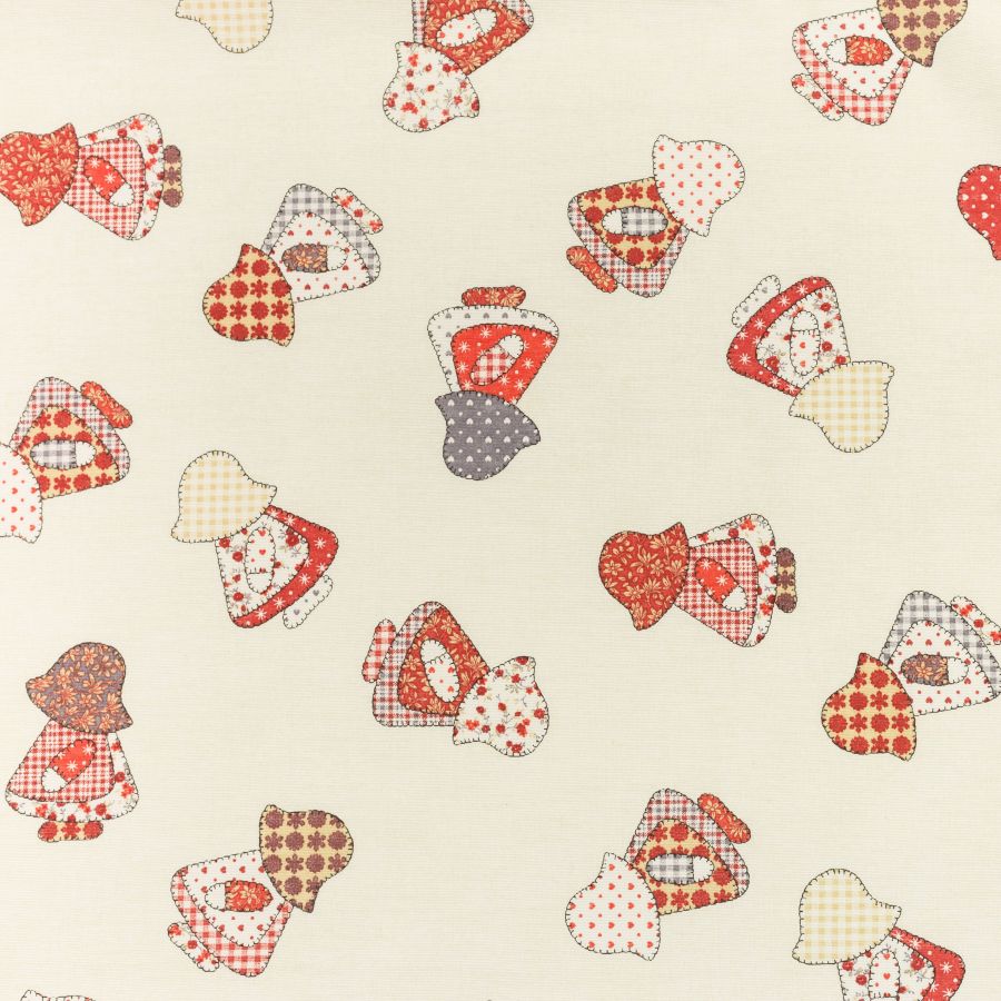 ΥΦΑΣΜA ΛΟΝΕΤΑ PRINTED (ΜΑΛΑΚΟ ΚΑΡΑΒΟΠΑΝΟ) PATCHWORK ΚΟΡΙΤΣΑΚΙΑ ΜΕ BONNET - Ρετάλι 3.80 μέτρα)