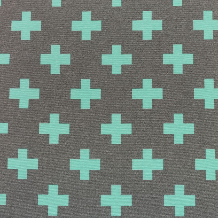 ΥΦΑΣΜA ΛΟΝΕΤΑ PRINTED (ΜΑΛΑΚΟ ΚΑΡΑΒΟΠΑΝΟ) ΣΧΕΔΙΟ ΣΤΑΥΡΟΙ ΒΕΡΑΜΑΝ ΣΕ ΓΚΡΙ ΦΟΝΤΟ