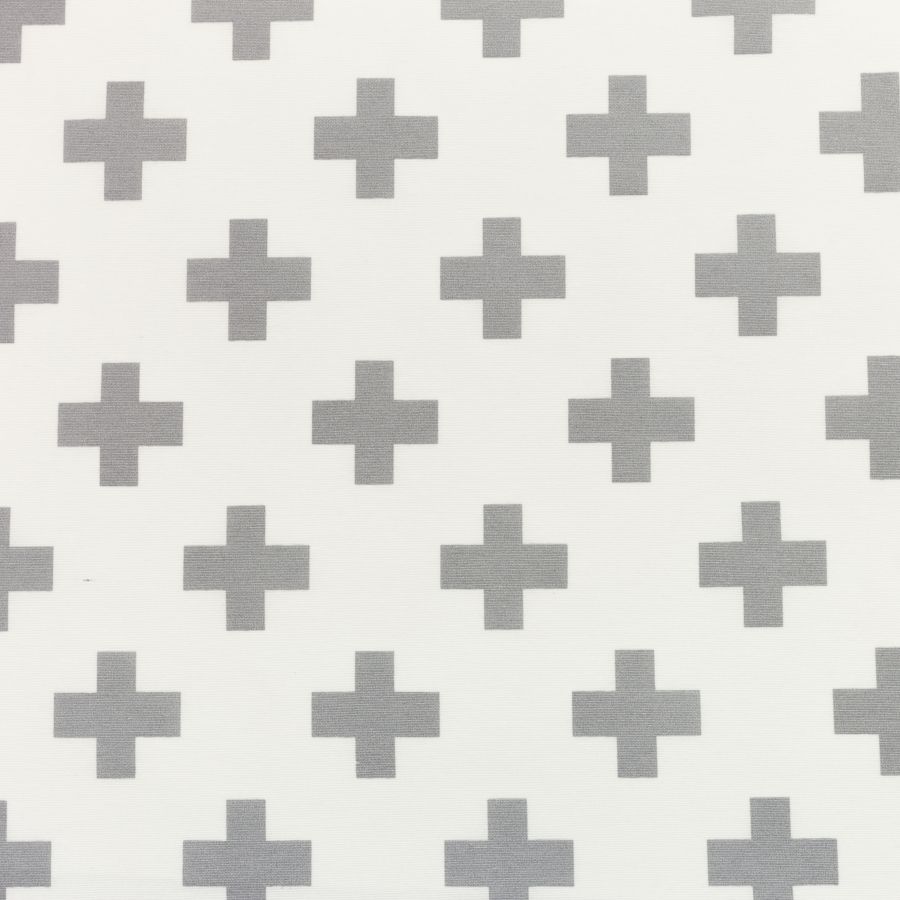 ΥΦΑΣΜA ΛΟΝΕΤΑ PRINTED (ΜΑΛΑΚΟ ΚΑΡΑΒΟΠΑΝΟ) ΣΧΕΔΙΟ ΣΤΑΥΡΟΙ ΓΚΡΙ ΣΕ ΑΣΠΡΟ ΦΟΝΤΟ