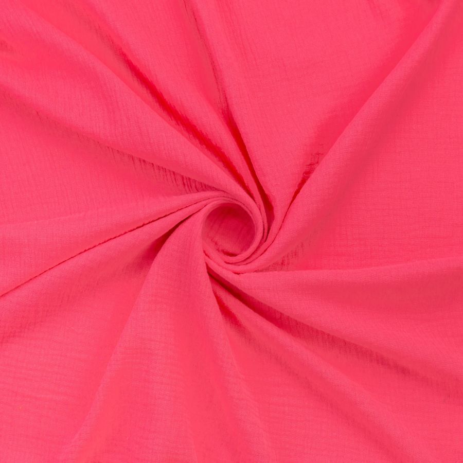 ΥΦΑΣΜΑ ΒΑΜΒΑΚΕΡΗ ΜΟΥΣΕΛΙΝΑ DOUBLE GAUZE – ΛΕΥΚΗ ΓΑΖΑ ΜΕ ΓΚΟΦΡΕ ΥΦΑΝΣΗ - ΡΟΖ ΦΛΑΜΙΝΓΚΟ