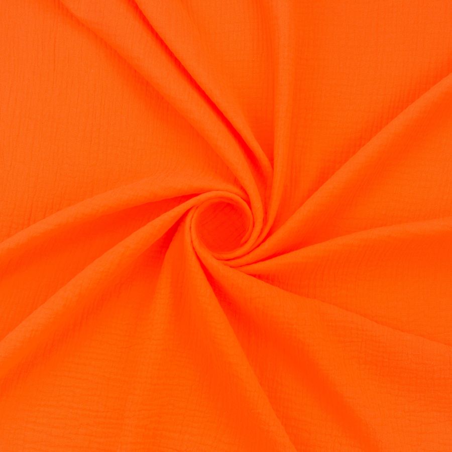 ΥΦΑΣΜΑ ΒΑΜΒΑΚΕΡΗ ΜΟΥΣΕΛΙΝΑ DOUBLE GAUZE – ΓΑΖΑ ΜΕ ΓΚΟΦΡΕ ΥΦΑΝΣΗ - ΠΟΡΤΟΚΑΛΙ ΦΩΣΦΟΡΙΖΕ