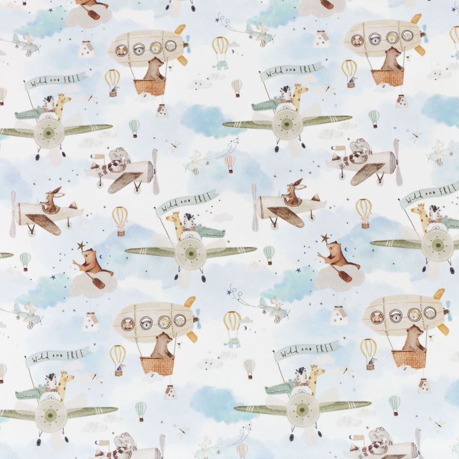 ΥΦΑΣΜΑ ΠΟΠΛΙΝΑ 100% ΒΑΜΒΑΚI - DIGITAL ΣΧΕΔΙΟ ΑΕΡΟΠΛΑΝΑΚΙΑ & ΖΩΑΚΙΑ