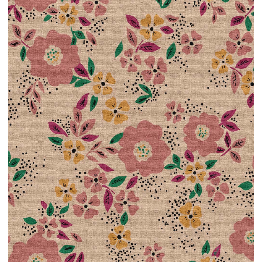 ΥΦΑΣΜΑ ΒΑΜΒΑΚΕΡΟ HALF PANAMA PREMIUM DIGITAL PRINT - ΡΟΖ ΑΓΡΙΟΛΟΥΛΟΥΔΑ