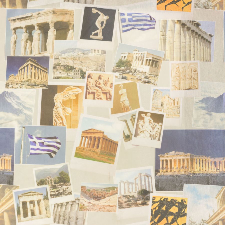 ΥΦΑΣΜA ΛΟΝΕΤΑ PRINTED (ΜΑΛΑΚΟ ΚΑΡΑΒΟΠΑΝΟ) ΕΛΛΑΔΑ ΑΡΧΑΙΑ ΜΝΗΜΕΙΑ ΚΟΛΑΖ