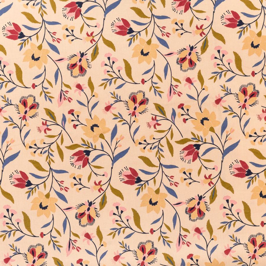 ΥΦΑΣΜΑ ΠΟΠΛΙΝΑ 100% ΒΑΜΒΑΚI - ΡΟΜΑΝΤΙΚΟ ΑΝΘΑΚΙ ΣΕ ΣΟΜΟΝ ΒΑΣΗ