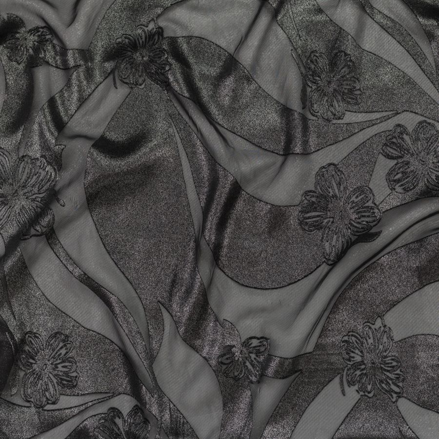 ΥΦΑΣΜΑ ΜΟΥΣΕΛΙΝΑ ΝΤΕΒΟΡΕ - ΜΑΥΡΟ/ ΑΣΗΜΙ ΛΑΜΕ ΦΛΟΡΑΛ