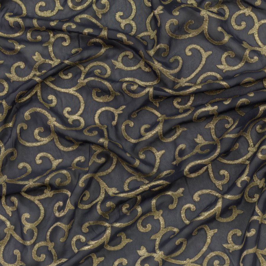 ΥΦΑΣΜΑ ΜΟΥΣΕΛΙΝΑ ΝΤΕΒΟΡΕ - ΜΑΥΡΟ/ ΧΡΥΣΟ ΛΑΜΕ