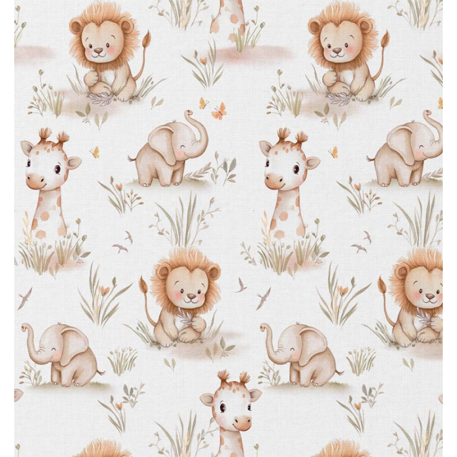 ΥΦΑΣΜΑ ΠΟΠΛΙΝΑ 100% ΒΑΜΒΑΚΙ DIGITAL PRINT -  ΖΩΑΚΙΑ ΣΑΒΑΝΑΣ