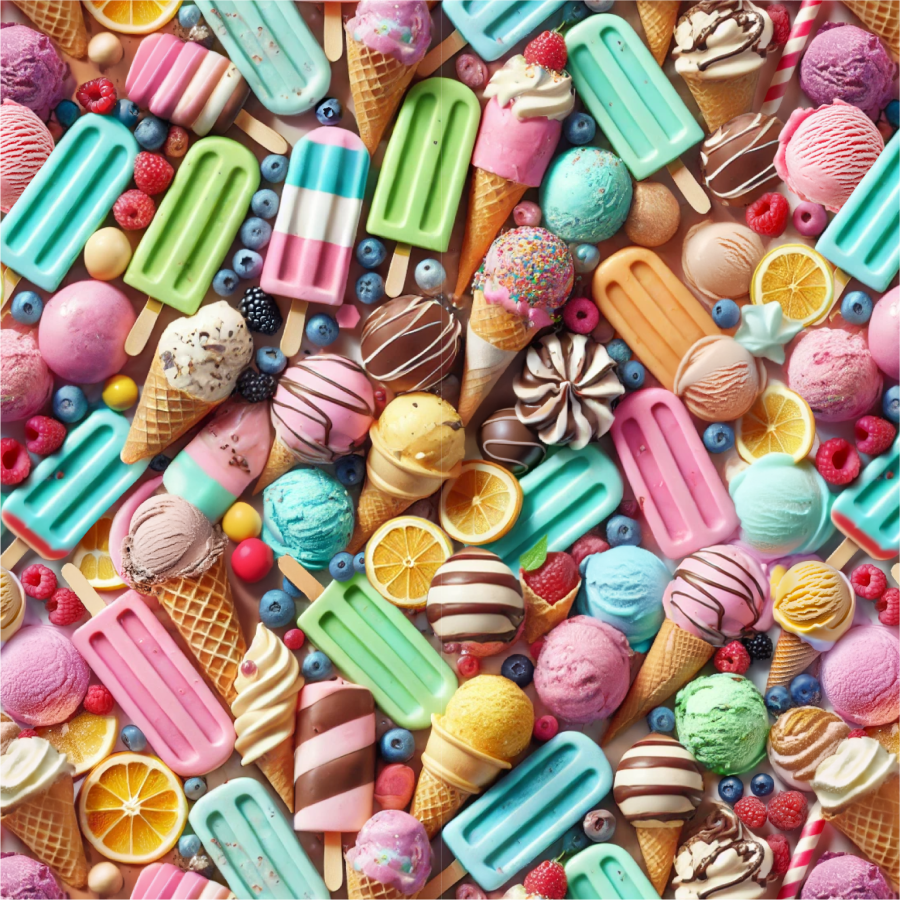 ΥΦΑΣΜΑ ΠΟΠΛΙΝΑ 100% ΒΑΜΒΑΚΙ DIGITAL PRINT -ΥΦΑΣΜΑ ΠΟΠΛΙΝΑ 100% ΒΑΜΒΑΚΙ DIGITAL PRINT - ICE CREAM 5D ΣΧΕΔΙΑ