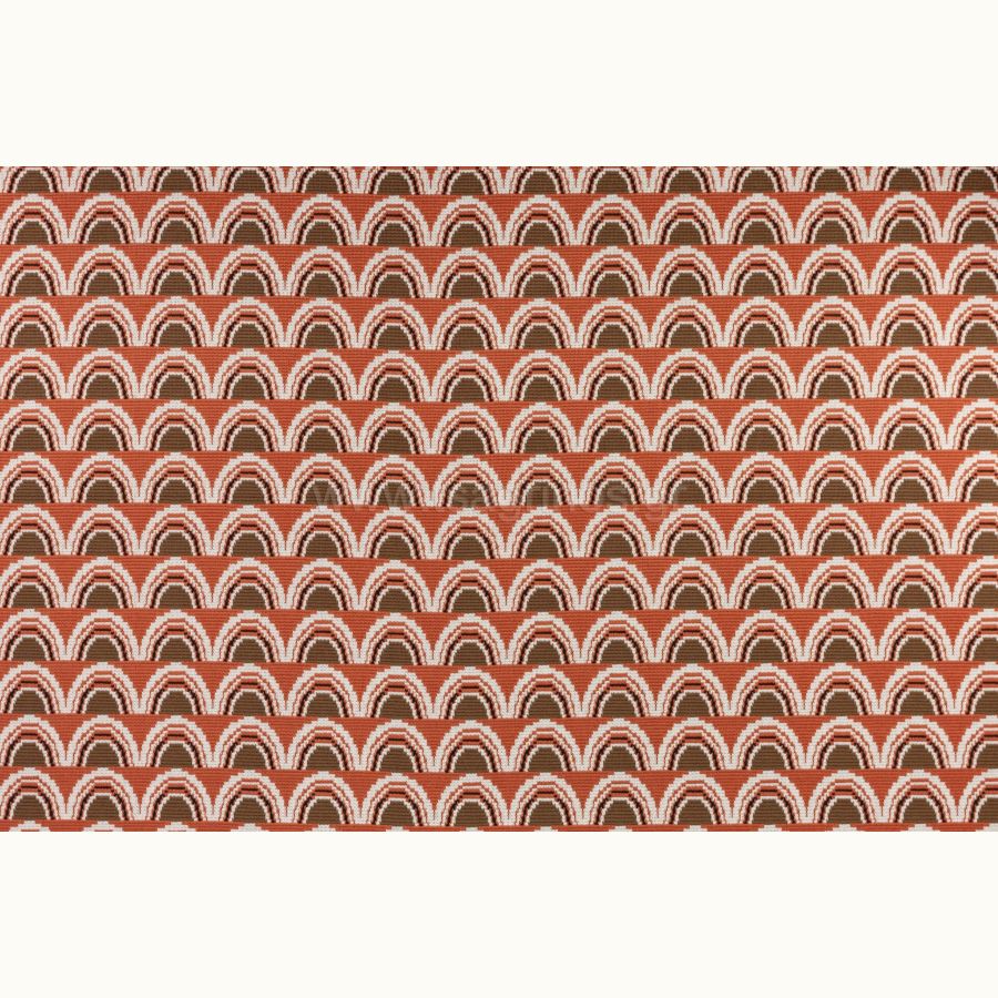 ΥΦΑΣΜΑ ΕΛΑΣΤΙΚΟ ΠΛΕΚΤΟ ΒΑΡΥ ΖΑΚΑΡ ΠΟΥΝΤΟ ΝΤΙ ΡΟΜΑ (PUNTO ROMA) GEOMETRIC RAINBOW WAVES ORANGE