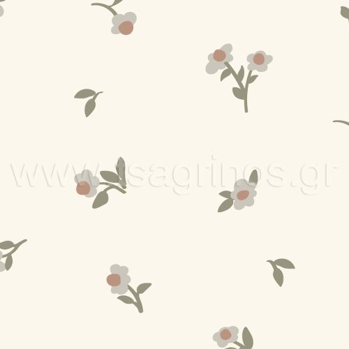 ΥΦΑΣΜΑ ΦΛΙΣ ΓΟΥΝΑΚΙ ''POLAR FLEECE'' VINTAGE FLORAL ECRU - Ρετάλια 1.70μ. + 1.90μ.
