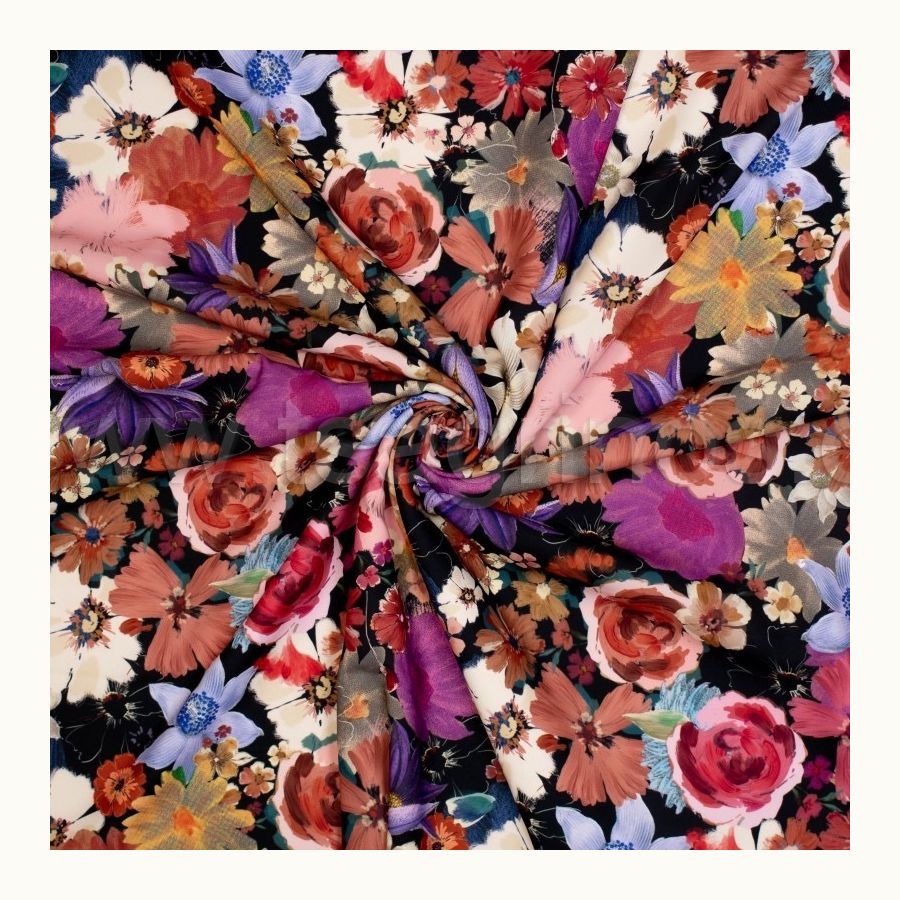 ΥΦΑΣΜΑ ΕΛΑΣΤΙΚΟ (TELLA SILKY DIGITAL PRINT) BIG FLORAL - Ρετάλι 3.40μ.