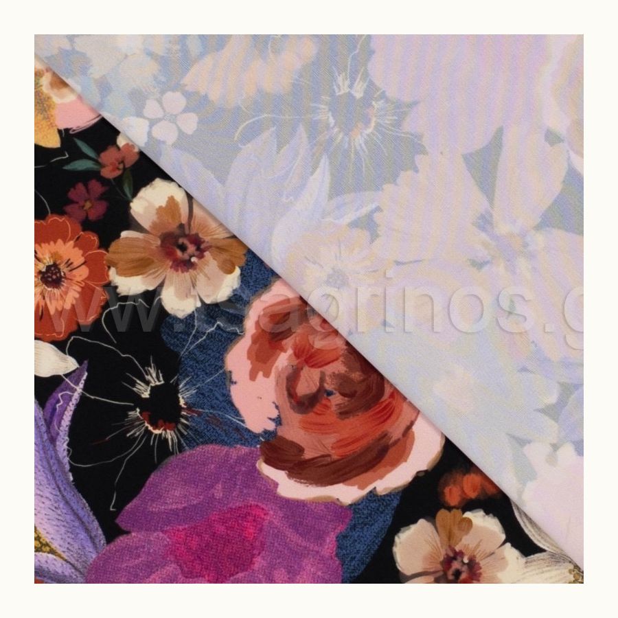 ΥΦΑΣΜΑ ΕΛΑΣΤΙΚΟ (TELLA SILKY DIGITAL PRINT) BIG FLORAL - Ρετάλι 3.40μ.