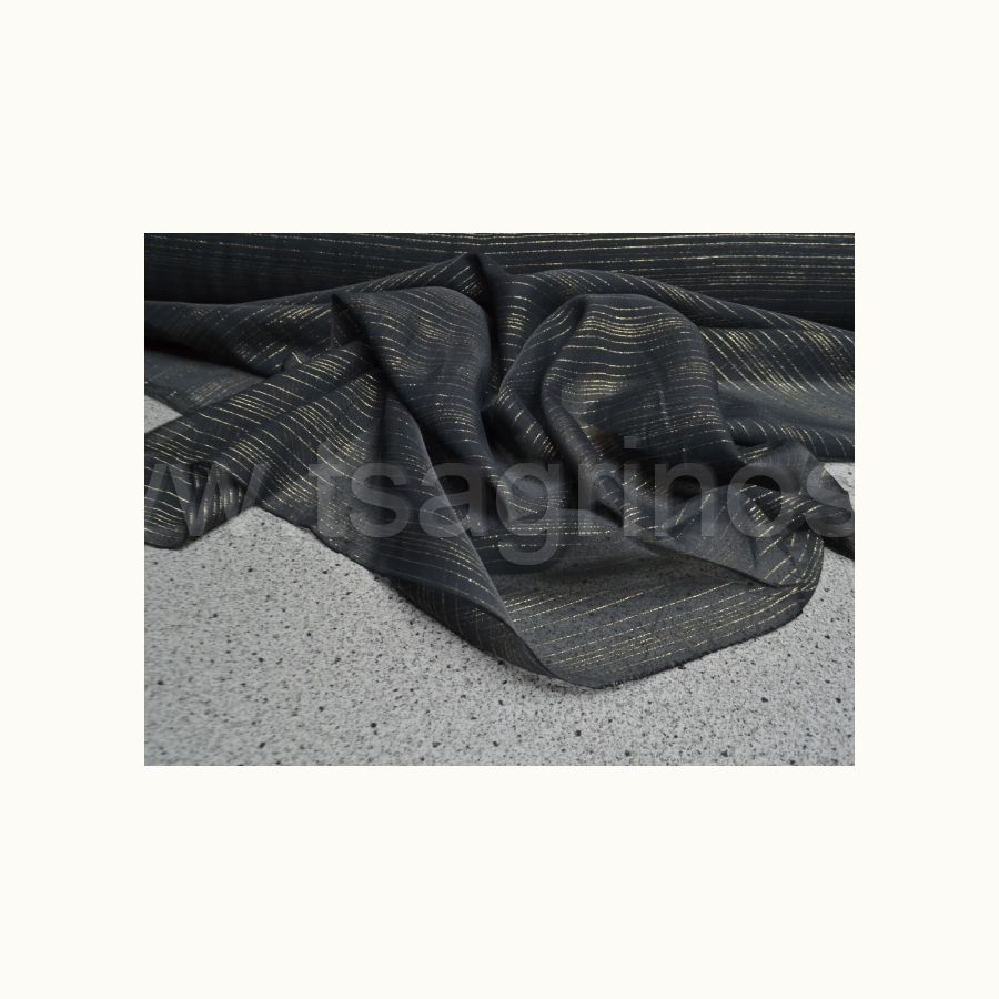 ΥΦΑΣΜΑ ΜΟΥΣΛΙΝ-(γκρι με χρυση κλωστη-φαρδος 0,80εκ.)