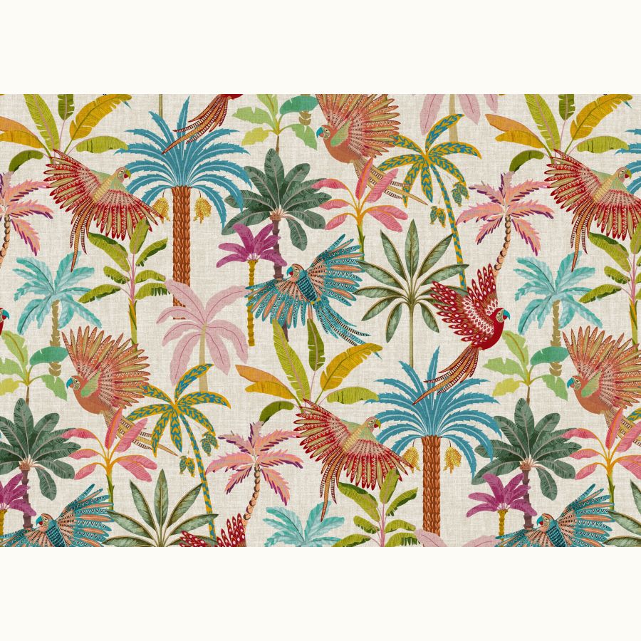 ΥΦΑΣΜΑ ΛΟΝΕΤΑ (ΚΑΡΑΒΟΠΑΝΟ ΜΑΛΑΚΟ) ΒΑΜΒΑΚΕΡΟ, DIGITAL PRINT - EXOTIC PARROT 