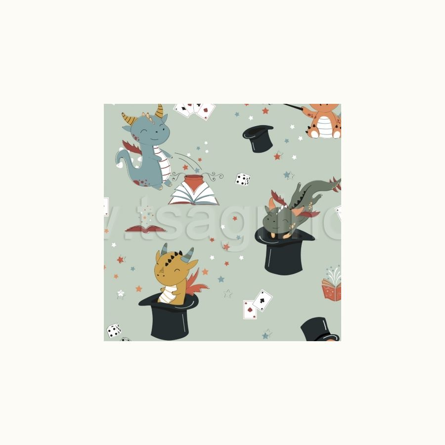 ΥΦΑΣΜΑ ΠΟΠΛΙΝΑ 100% ΒΑΜΒΑΚΙ DIGITAL PRINT- ΜΩΡΑΚΙΑ ΔΡΑΚΟΙ ΜΑΓΟΙ