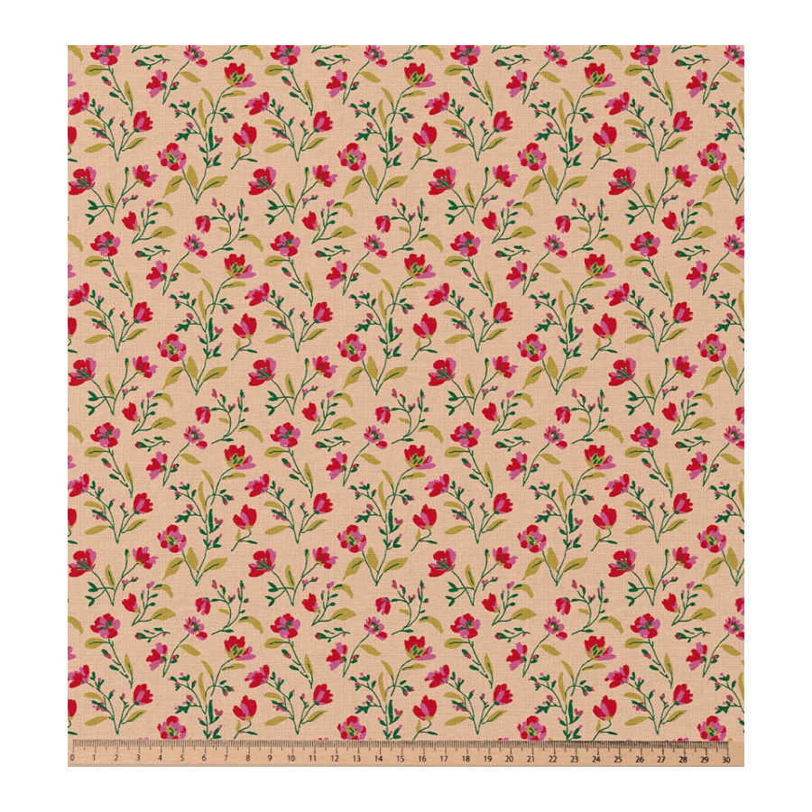 ΥΦΑΣΜΑ ΠΟΠΛΙΝΑ 100% ΒΑΜΒΑΚΙ - ΑΝΘΗ ΦΟΥΞΙΑ ΛΙΒΑΔΙΟΥ