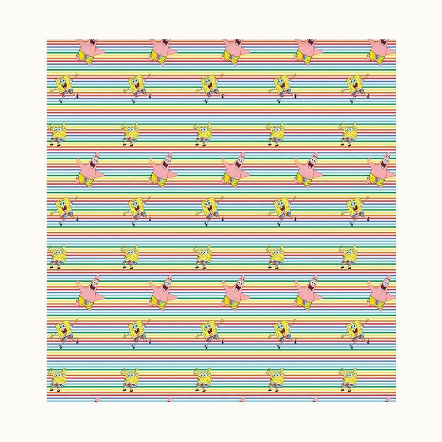 ΥΦΑΣΜΑ ΠΟΠΛΙΝΑ DIGITAL PRINT (DISNEY LICENSED) SPONGBOB STRIPES