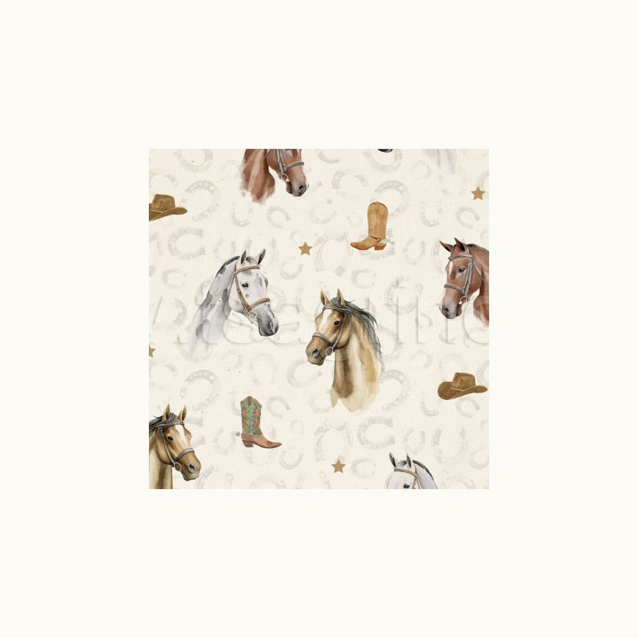 ΥΦΑΣΜΑ ΠΟΠΛΙΝΑ 100% ΒΑΜΒΑΚΙ DIGITAL PRINT (HORSE LOVERS)