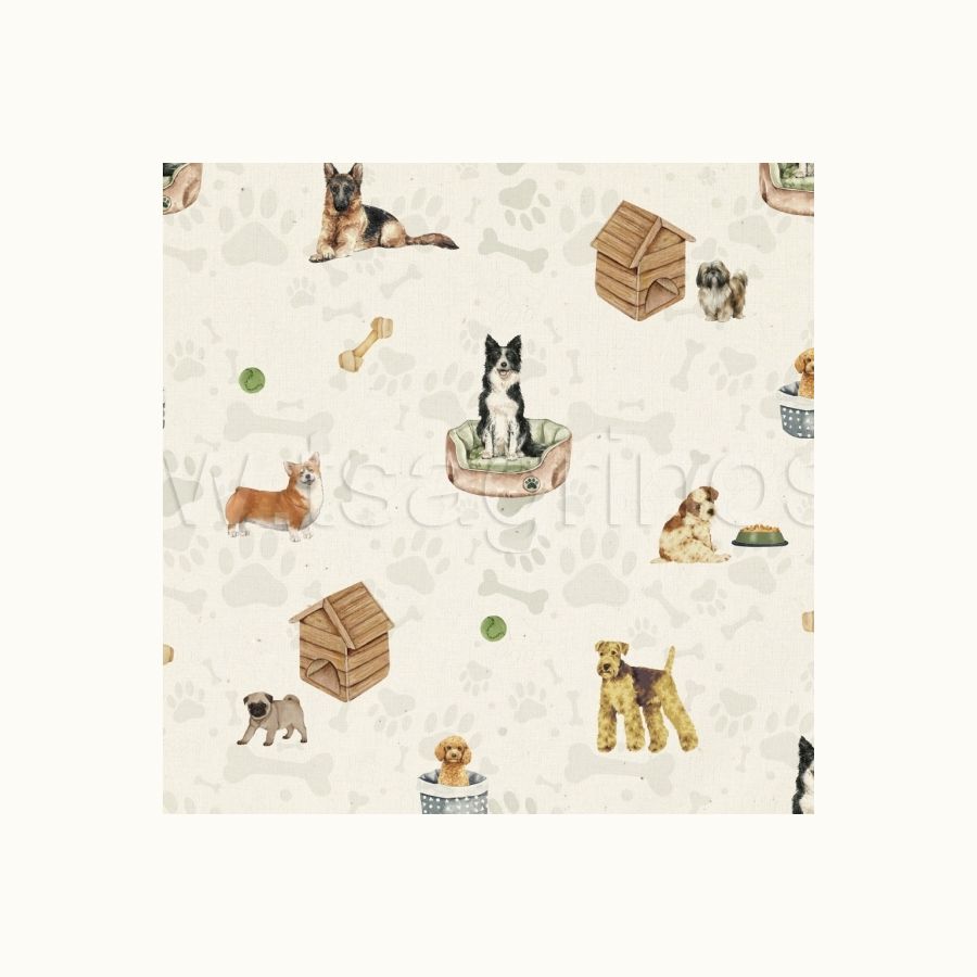 ΥΦΑΣΜΑ ΠΟΠΛΙΝΑ 100% ΒΑΜΒΑΚΙ DIGITAL PRINT (DOG LOVERS)