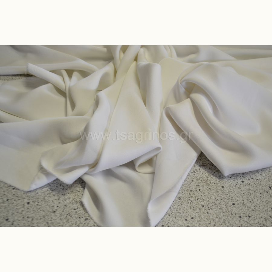 ΥΦΑΣΜΑ ΤΥΠΟΥ ''WOOL CREPE'' ΣΠΑΣΜΕΝΟ ΛΕΥΚΟ - Ρετάλι 0.60μ.