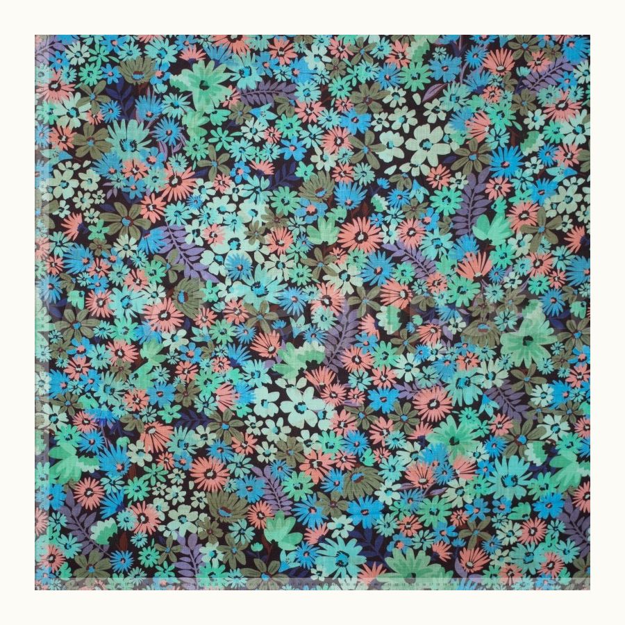 ΥΦΑΣΜΑ ΛΙΝΟ ΜΕ ΒΙΣΚΟΖ ΕΜΠΡΙΜΕ DIGITAL PRINT (MULTICOLOR BLUE FLORAL)