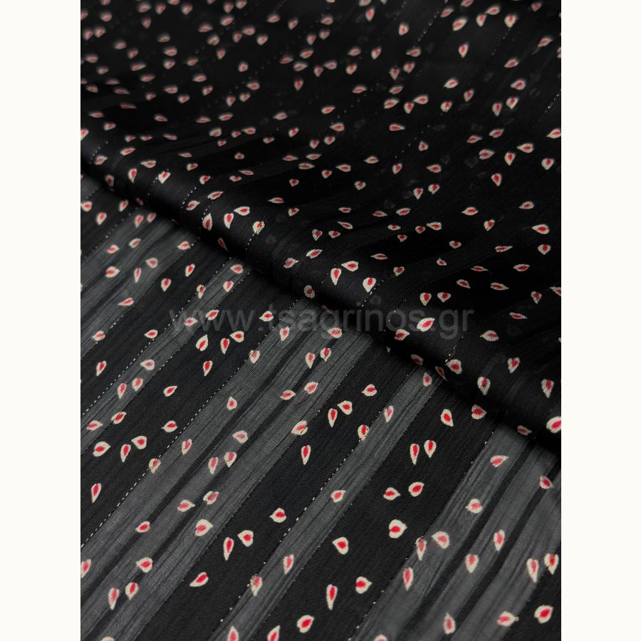 ΥΦΑΣΜΑ ΜΟΥΣΕΛΙΝΑ ΕΜΠΡΙΜΕ LUREX (ΧΡΥΣΗ ΚΛΩΣΤΗ) ΦΥΛΛΑ ΜΑΥΡΑ