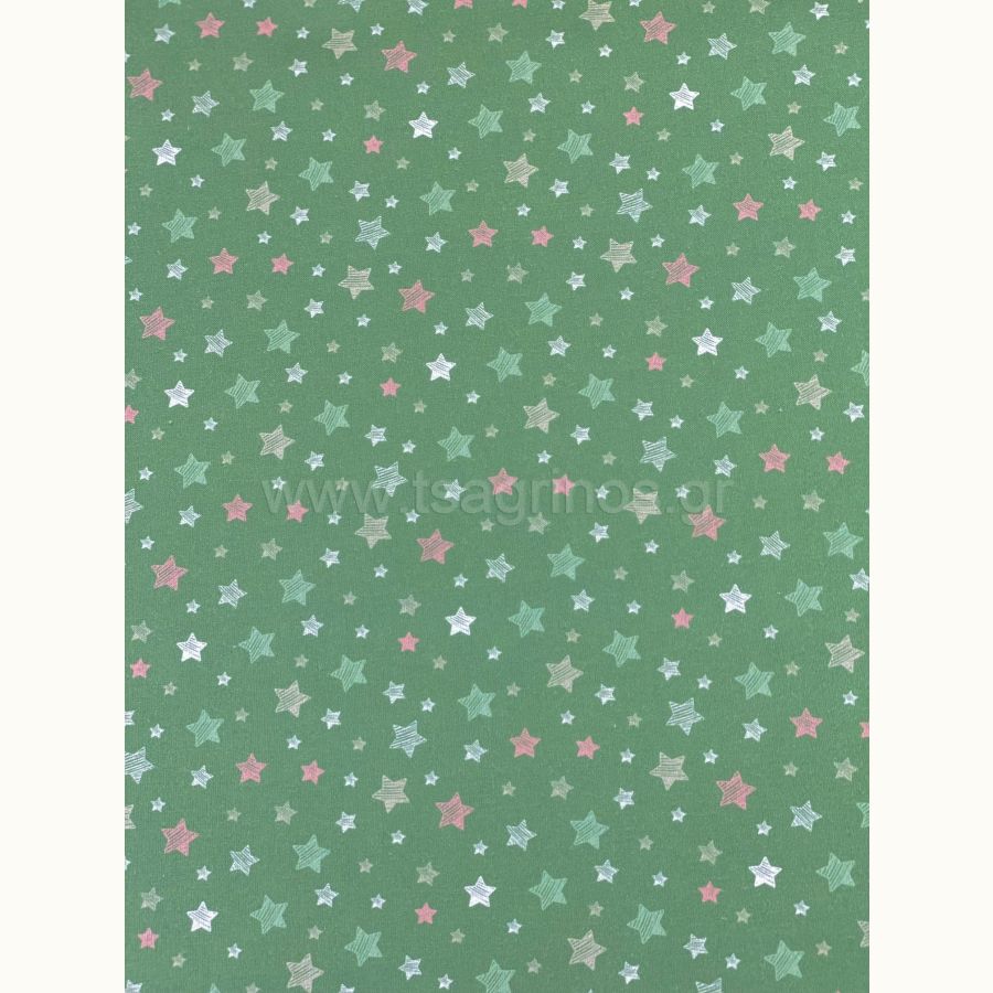 ΥΦΑΣΜΑ ΠΟΠΛΙΝΑ 100% ΒΑΜΒΑΚΙ (ΑΣΤΕΡΑΚΙΑ ΠΡΑΣΙΝΟ)