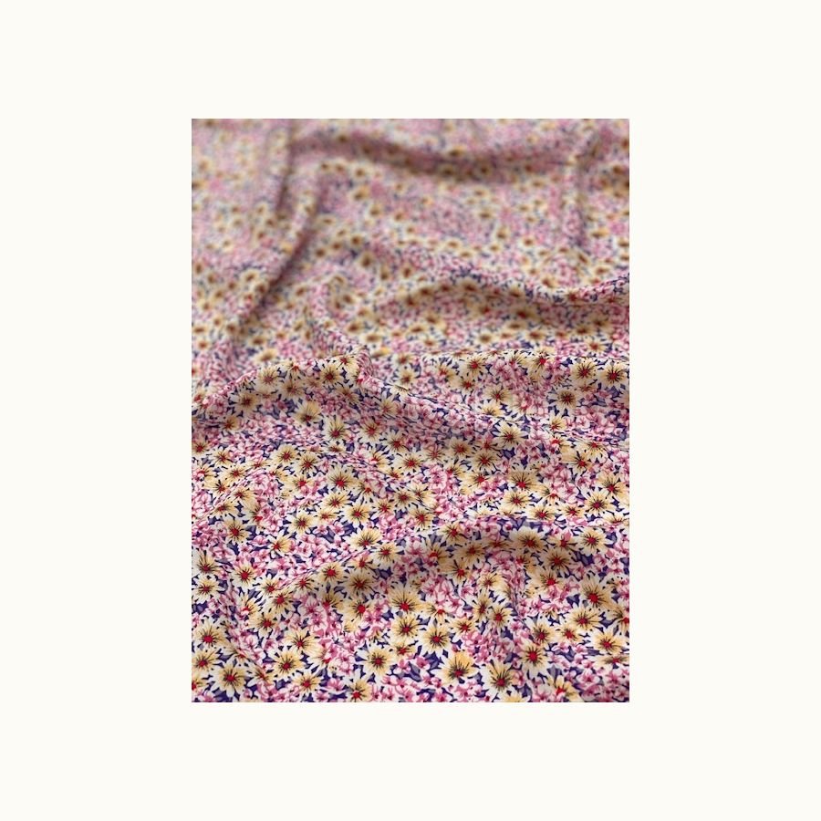 ΥΦΑΣΜΑ 100% ΒΙΣΚΟΖ - ΜΑΡΓΑΡΙΤΕΣ ΜΙΚΡΕΣ ΣΕ ΡΟΖ/ΛΙΛΑ ΦΟΝΤΟ