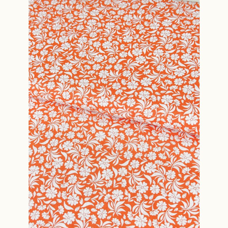 ΥΦΑΣΜΑ ΠΟΠΛΙΝΑ 100% ΒΑΜΒΑΚI (ΦΛΟΡΑΛ ΛΕΥΚΟ-ΠΟΡΤΟΚΑΛΙ)