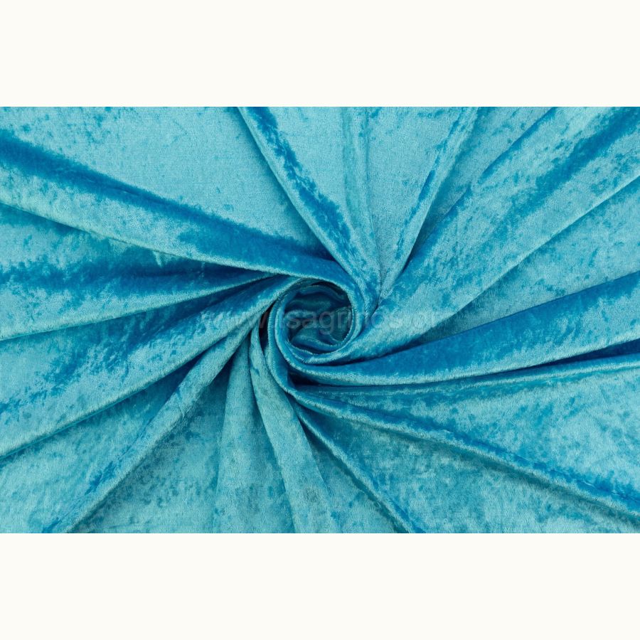 ΥΦΑΣΜΑ ΒΕΛΟΥΔΟ ΒΕΛΟΥΤΕ ”CRUSHED” (ΜΠΛΕ ΤΥΡΚΟΥΑΖ ΑΝΟΙΧΤΟ)