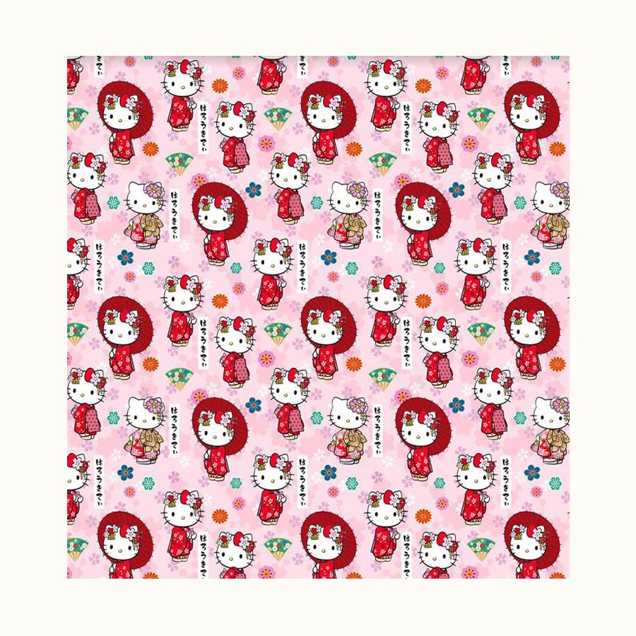 ΥΦΑΣΜΑ ΠΟΠΛΙΝΑ DIGITAL PRINT (DISNEY LICENSED) HELLO KITTY GEISHA