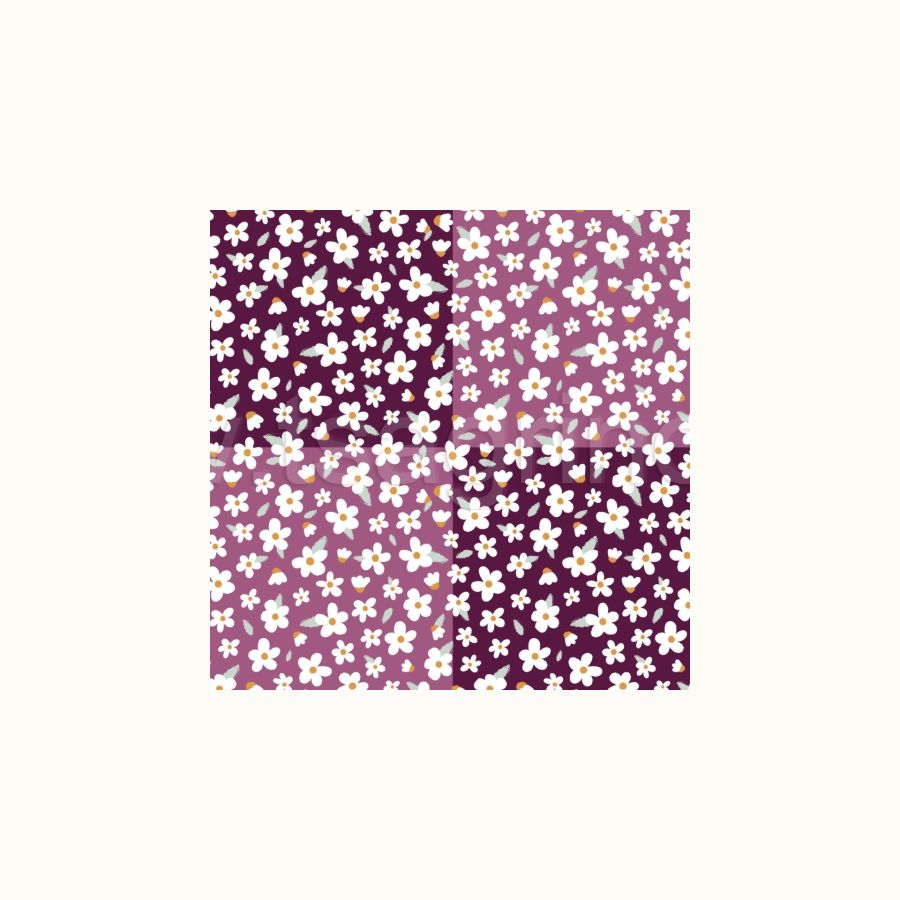 ΥΦΑΣΜΑ ΠΟΠΛΙΝΑ 100% ΒΑΜΒΑΚΙ DIGITAL PRINT (PURPLE CHECKERED SMALL FLORAL)
